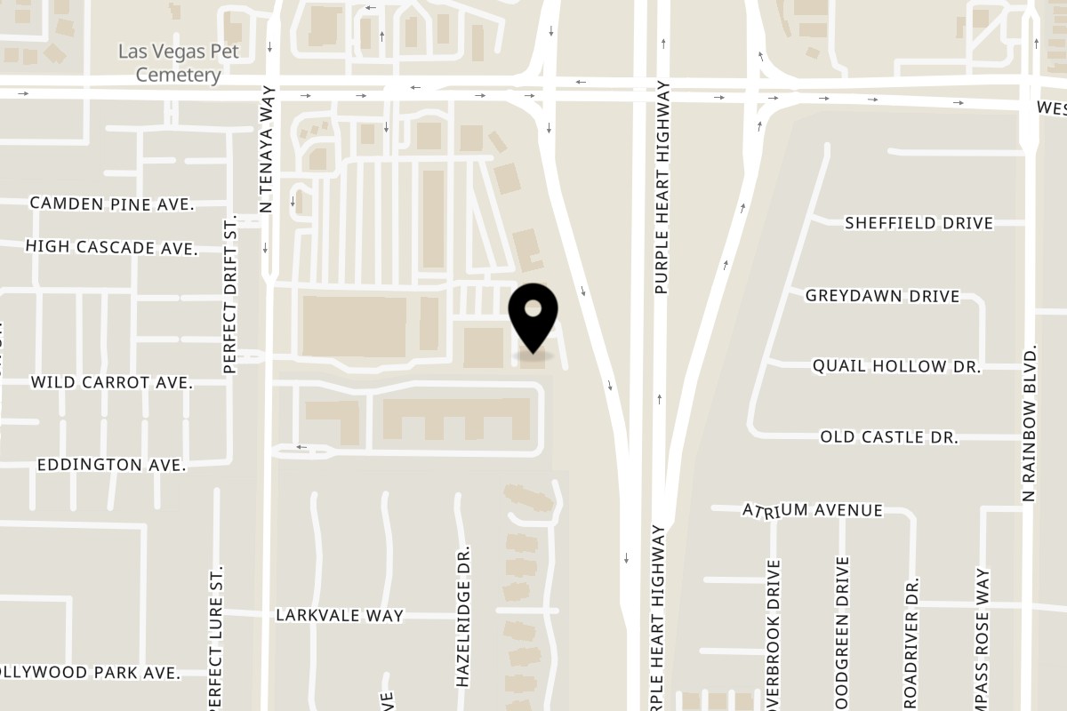 Map showing the location of Joey's Tavern on 7081 W Craig Rd in Las Vegas